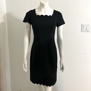 Scallop neck &bottom body con dress